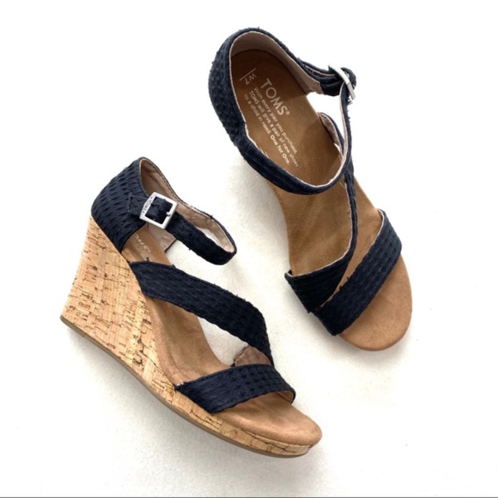 Toms Clarissa Cork Wedge Sandals Size 7